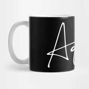 Oshi no Ko Aqua Hoshino White Signature - My Star Idol's Child Anime Characters Thing Mug